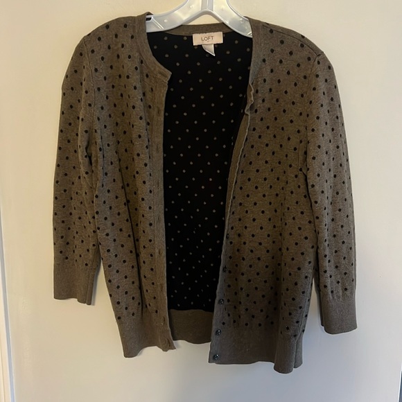 LOFT Tops - Loft Polka Dot Cardigan